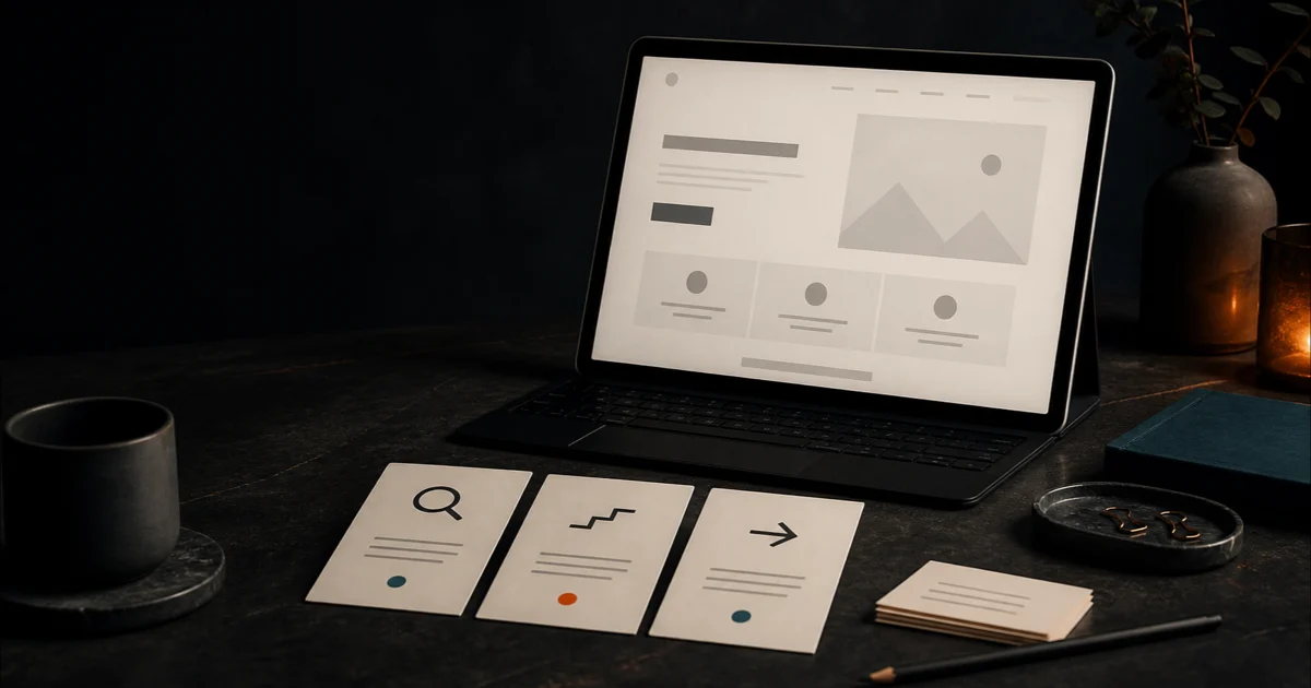 A homepage review workspace with evidence, priority, and change cards.