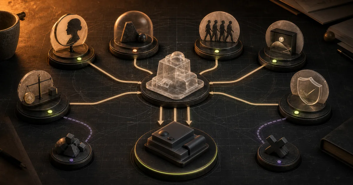 Six signal points guiding a rough prototype toward a stable product platform.